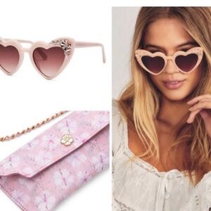 LoveShackFancy Amelia Heart Sunglasses